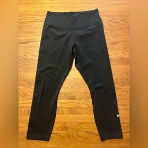 Nike Black Leggings with Form-Fitting Design and Wide Waistband